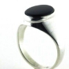 Billede af Herrering massiv m. oval onyx 14*11 mm 925 s.