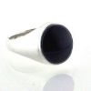 Billede af Herrering massiv m. oval onyx 14*11 mm 925 s.