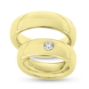Billede af Vielses & Forlovelses ringe oval profil, damer. brill. 0,20 w/vs. 14 kt.