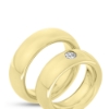 Billede af Vielses & Forlovelses ringe oval profil, damer. brill. 0,20 w/vs. 14 kt.