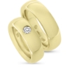 Billede af Vielses & Forlovelses ringe oval profil, damer. brill. 0,20 w/vs. 14 kt.