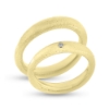 Billede af Forlovelsesringe, massiv 'bølget' hmf overflade, D-ring brill. 0,03 w/vs. 14 kt.