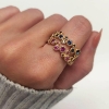 Billede af Mads Z "Luxury Rainbow" ring 14 kt m. blå ædelsten (str. 50-60)