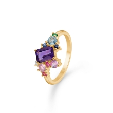 Billede af Mads Z "Four Seasons - Summer" ring 14 kt. guld m. dia. + ægte sten (str. 54)
