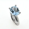 Billede af Ring 14 kt. hvg., akvamarin 14*12 mm. + 4 brill. a 0,015 ct. w/vs.