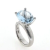 Billede af Ring 14 kt. hvg., akvamarin 14*12 mm. + 4 brill. a 0,015 ct. w/vs.