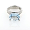 Billede af Ring 14 kt. hvg., akvamarin 14*12 mm. + 4 brill. a 0,015 ct. w/vs.