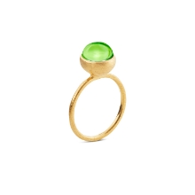 Billede af Susanne Friis Bjørner Ring sølv forgyldt peridot krystal 8mm str. 53 Billede af Susanne Friis Bjørner Ring sølv forgyldt peridot krystal 8mm str. 53