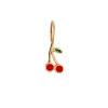 Billede af STINE A vedhæng Petit Cherry sølv forgyldt rød og grøn emalje 