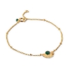 Billede af ENAMEL Copenhagen Soleil Petrol Green armbånd sølv forgyldt (15,5 + 2cm)