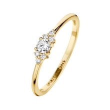 Billede af Spirit Icons Vida ring 14 karat guld med 0,16 ct. w/vs (str. 60)