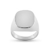 Billede af Herrering m. lukket bund, plade antik facon 19,5*16,5 mm 925s