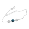 Billede af By Pind armbånd sølv rhodineret med turkis sten (15-18cm)