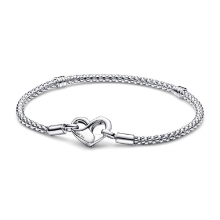 Billede af Pandora Moments Slangekædearmbånd sølv m. hjertelås (16 cm)