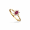 Billede af Diana ring roset 0,11 H-W/SI-rubin 14 kt.