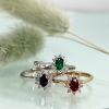 Billede af Diana ring roset 0,11 H-W/SI-rubin 14 kt.