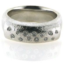 Billede af Ring 4 brillianter af 2*0,01-1*0,02-1*0,03 ct. w/vs + rhodeneret ifusionsring