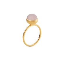 Billede af Susanne Friis Bjørner Ring sølv forgyldt lyserød krystal 8mm str. 53 Billede af Susanne Friis Bjørner Ring sølv forgyldt lyserød krystal 8mm str. 53