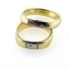 Billede af Vielses & Forlovelses ringe, brill. 2 a 0,03 w/vs.14 kt. + 14 kt. hvg.
