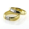 Billede af Vielses & Forlovelses ringe, brill. 2 a 0,03 w/vs.14 kt. + 14 kt. hvg.