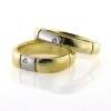 Billede af Vielses & Forlovelses ringe, brill. 2 a 0,03 w/vs.14 kt. + 14 kt. hvg.