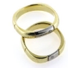 Billede af Vielses & Forlovelses ringe, brill. 2 a 0,03 w/vs.14 kt. + 14 kt. hvg.