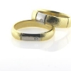 Billede af Vielses & Forlovelses ringe, brill. 2 a 0,03 w/vs.14 kt. + 14 kt. hvg.