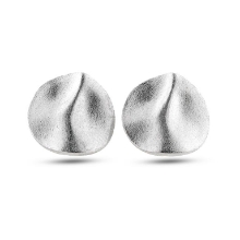 Billede af Øreclips rund, overflade sand, dia. 22,5 mm.  14 kt. hvg.