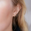 Billede af ENAMEL Copenhagen Petite Flora hoops sølv forgyldt zirkonia (6 mm)