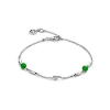 Billede af Spirit Icons Cornelia armbånd sølv m. cz + grøn agat (17-19 cm)