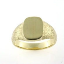 Billede af Herrering massiv, plade antik facon 14*12 mm. 14 kt. 