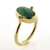 Billede af Ring med Kina jade og 2 brillanter 14 kt.