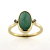 Billede af Ring med Kina jade og 2 brillanter 14 kt.