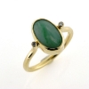Billede af Ring med Kina jade og 2 brillanter 14 kt.