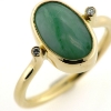 Billede af Ring med Kina jade og 2 brillanter 14 kt.