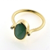Billede af Ring med Kina jade og 2 brillanter 14 kt.