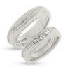 Billede af Vielses & Forlovelses ringe, i d- ring 3 brill. a 0,05 w/vs. 14 kt. hvg.