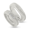 Billede af Vielses & Forlovelses ringe, i d- ring 3 brill. a 0,05 w/vs. 14 kt. hvg.