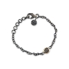 Billede af By Birdie Topka armbånd sort rhodineret sølv m.14kt + 0,15ct. diamant