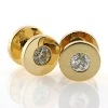 Billede af 1 par ørestikkere, gevind (piercing) med stene 14 kt.