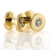 Billede af 1 par ørestikkere, gevind (piercing) med stene 14 kt.