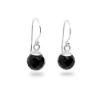 Billede af Ørebøjlestik sølv m fac. 8mm sort onyx  