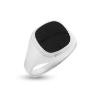 Billede af Herrering lukket bund, antik sl. sten, Onyx 12*12 mm 925s.