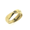 Billede af Ring, loddet fast sammen, isat syn. sten 2,0 mm. 8 kt.