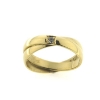 Billede af Ring, loddet fast sammen, isat syn. sten 2,0 mm. 8 kt.