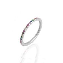 Billede af WiOGA Regnbue ring sølv str. 58
