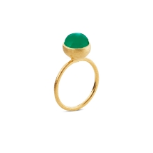 Billede af Susanne Friis Bjørner Ring sølv forgyldt grøn agat 8mm str. 51 Billede af Susanne Friis Bjørner Ring sølv forgyldt grøn agat 8mm str. 51