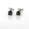 Billede af 1 par ørestik, 2* brill. black 14 kt. hvg.