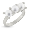 Billede af Ring perle 3 ferskvands perler 5mm 14 kt. 585 hvidguld