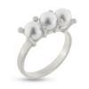 Billede af Ring perle 3 ferskvands perler 5mm 14 kt. 585 hvidguld